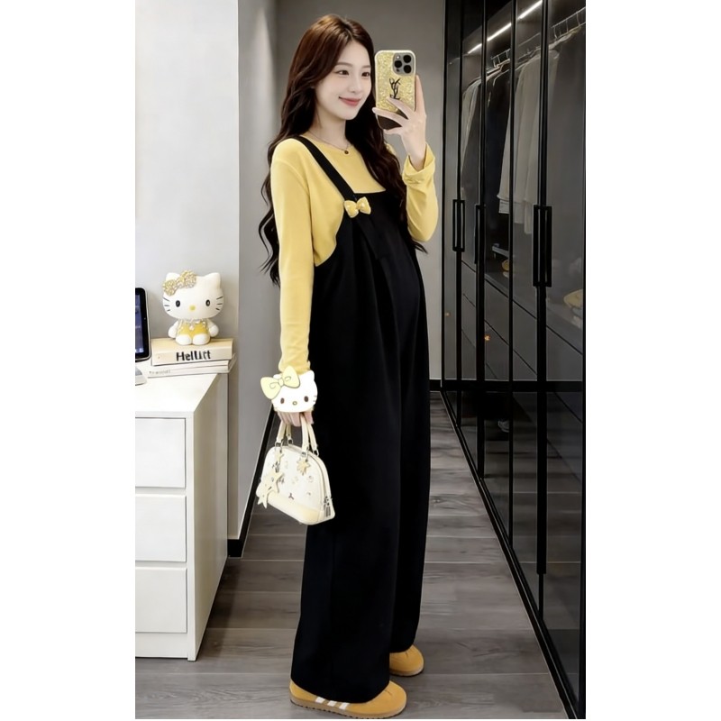 孕妇套装春秋新款慵懒风长袖上衣小个子显瘦减龄阔腿背带裤2026年,孕妇装/孕产妇用品/营养,套装,淘宝优惠券,粉丝福利购,淘宝优惠卷