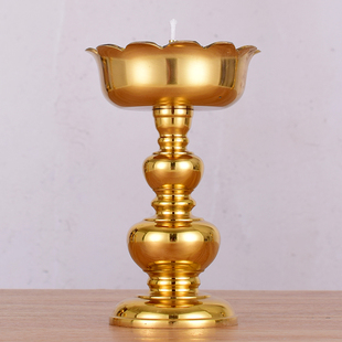 铜碗油灯黄铜光身家用复古供佛前液体酥油灯佛堂长明灯神台供佛灯