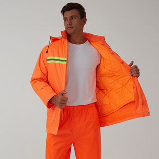 环卫工人棉服冬季加厚中长款园林绿化公路养护清洁工工作服棉衣