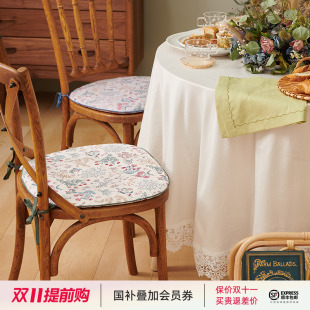 阳春小镇坐垫椅子垫餐椅垫布艺田园方形棉凳子沙发茶桌椅子垫定制