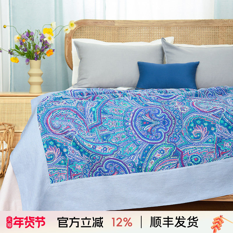 阳春小镇夏凉被空调盖毯简约亚麻床品双层田园单人双人亚麻盖毯,床上用品,休闲毯/毛毯/绒毯,淘宝优惠券,粉丝福利购,淘宝优惠卷