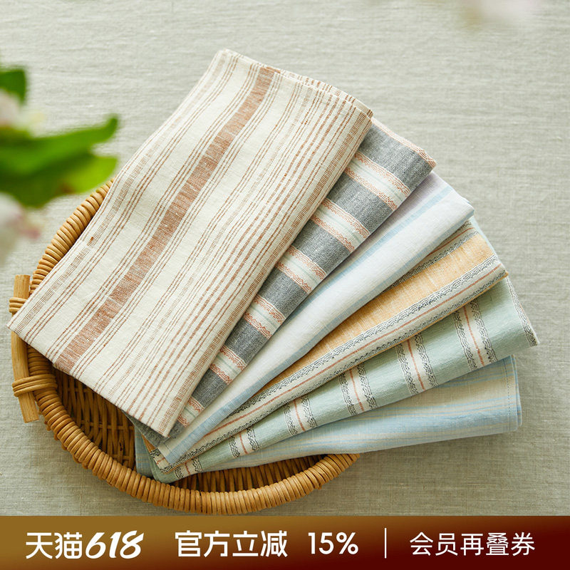 阳春小镇复古西餐厅餐巾布亚麻布餐桌口水巾擦嘴布红酒杯布高档