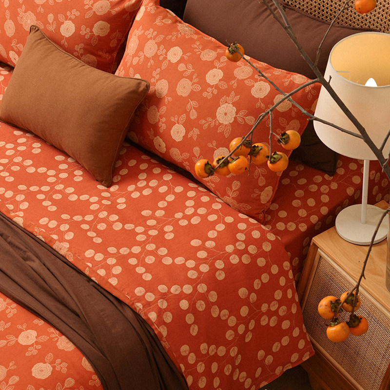 阳春小镇玫瑰床上四件套全棉纯棉床单被罩枕罩床品结婚轻奢高级感