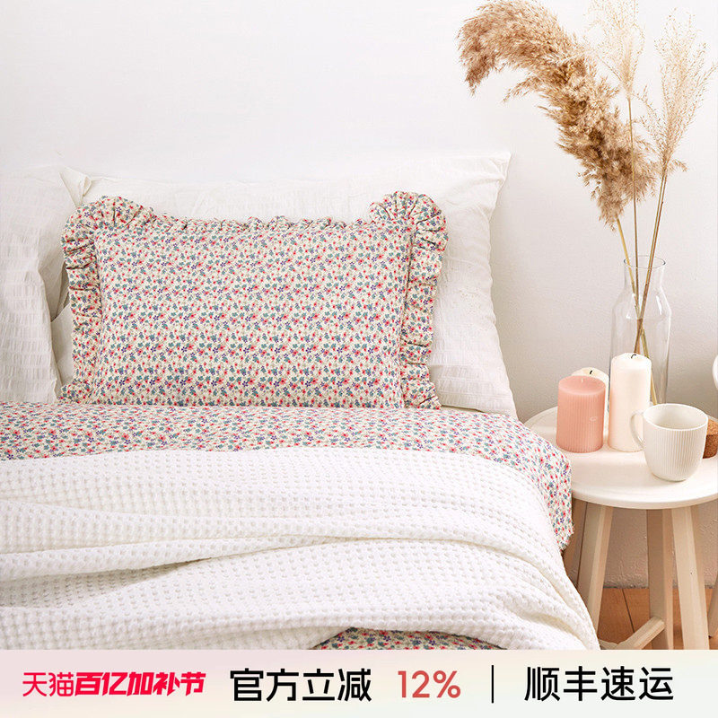 阳春小镇手工花边单人荞麦枕亲子枕头颈椎枕头睡觉纯棉全荞麦壳
