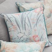 靠包 双面家用布艺沙发床头护腰法式 阳春小镇 贡缎抱枕手枕靠垫