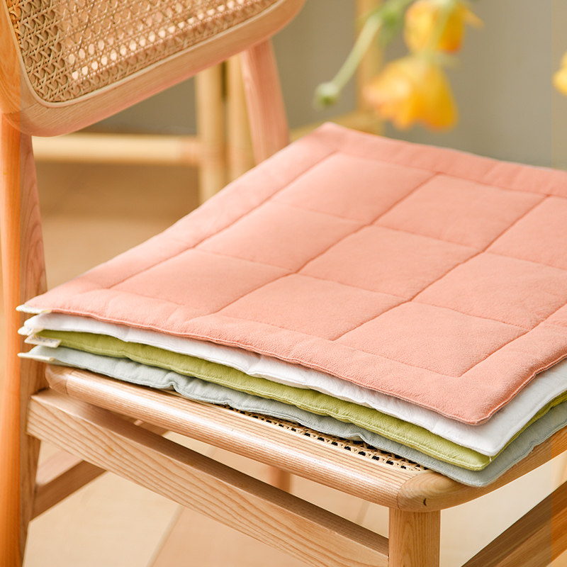 阳春小镇家用办公室坐垫四季通用北欧ins书房木质椅子棉麻椅垫