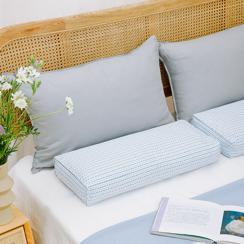 阳春小镇中式长方形护颈荞麦枕头