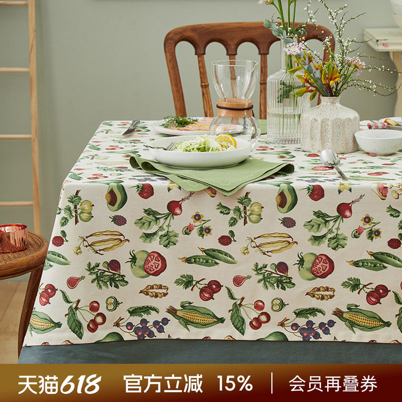 阳春小镇桌布布艺欧式田园棉麻桌布小清新茶几布手工美式乡村田园