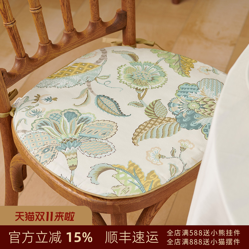阳春小镇家用餐椅垫坐垫椅子垫四季通用欧式餐桌加厚坐椅垫纯棉