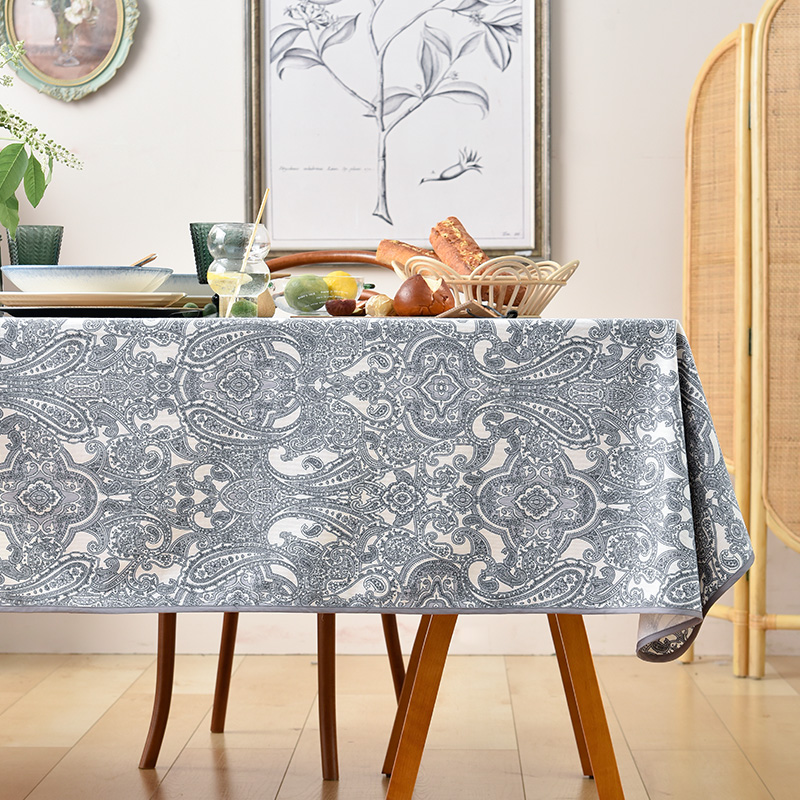 长方形轻奢棉麻美式装饰桌布