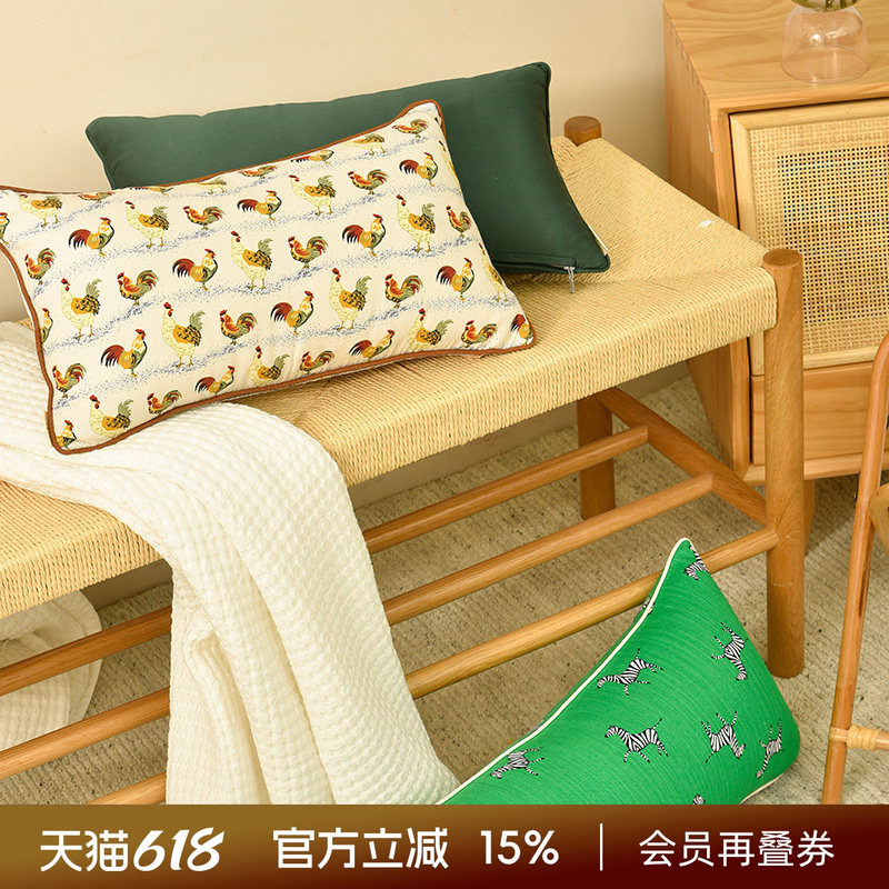 阳春小镇办公室午睡枕现代布艺靠枕汽车腰枕靠包靠垫枕芯抱枕定制