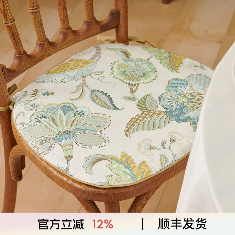 阳春小镇家用餐椅垫坐垫椅子垫四季通用欧式餐桌加厚坐椅垫纯棉