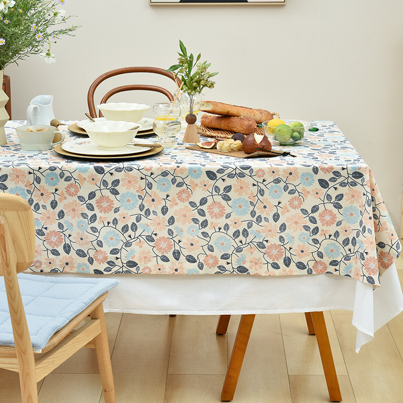 阳春小镇长方形桌布盖巾田园