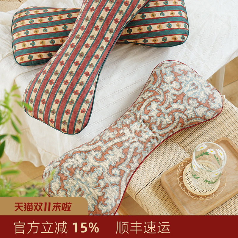 阳春小镇天然艾草颈椎枕荞麦壳圆枕头睡眠支撑专用颈枕成人高端