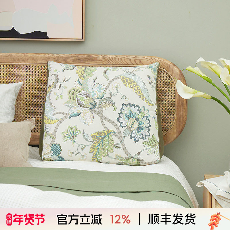 阳春小镇烂漫四季床头三角大靠垫护腰靠背垫飘窗卧室沙发单人靠枕,居家布艺,床头靠垫,淘宝优惠券,粉丝福利购,淘宝优惠卷