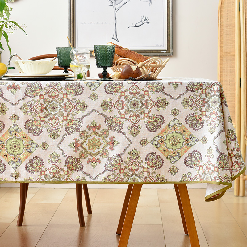 法式复古长方形轻奢美式餐桌布