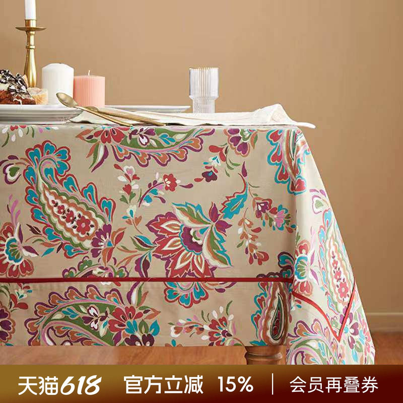 阳春小镇桌布欧式餐桌布长方形家用茶几桌布布艺棉布桌布书桌ins