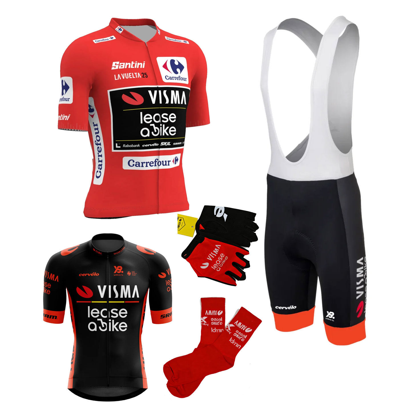 Visma车队2025环西  黑红特别限量版公路车自行车骑行服骑行裤