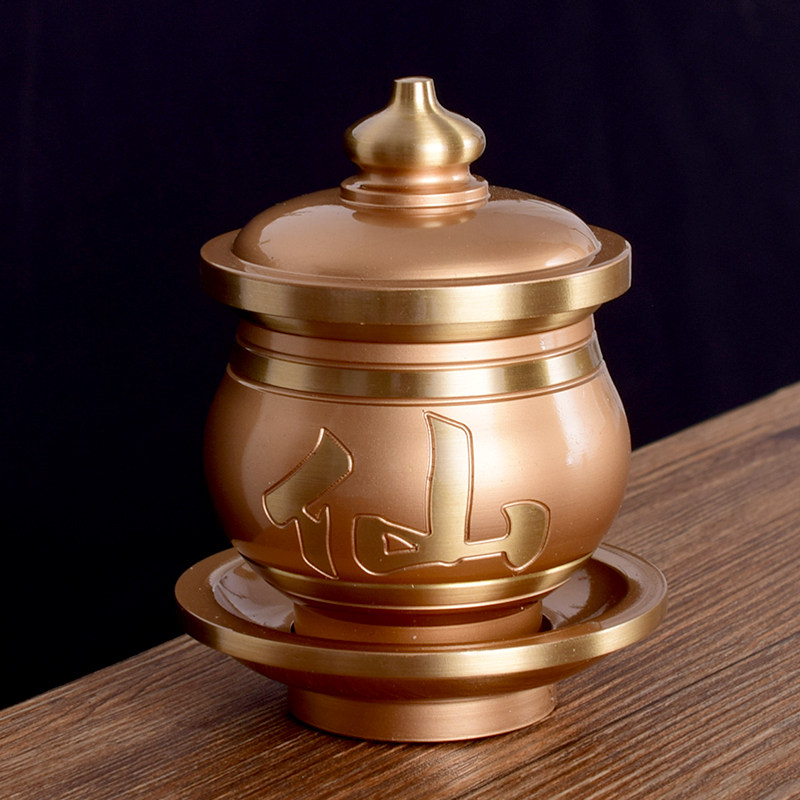 台湾工艺黄铜烤漆供杯家用复古供奉居家室内财神圣水杯净水杯包邮