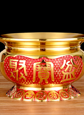 聚宝盆加厚客厅纯摆件黄铜