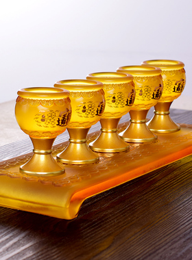 供奉拜神家用仿琉璃供杯酒杯