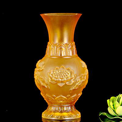 佛堂摆件仿琉璃插花净瓶包邮