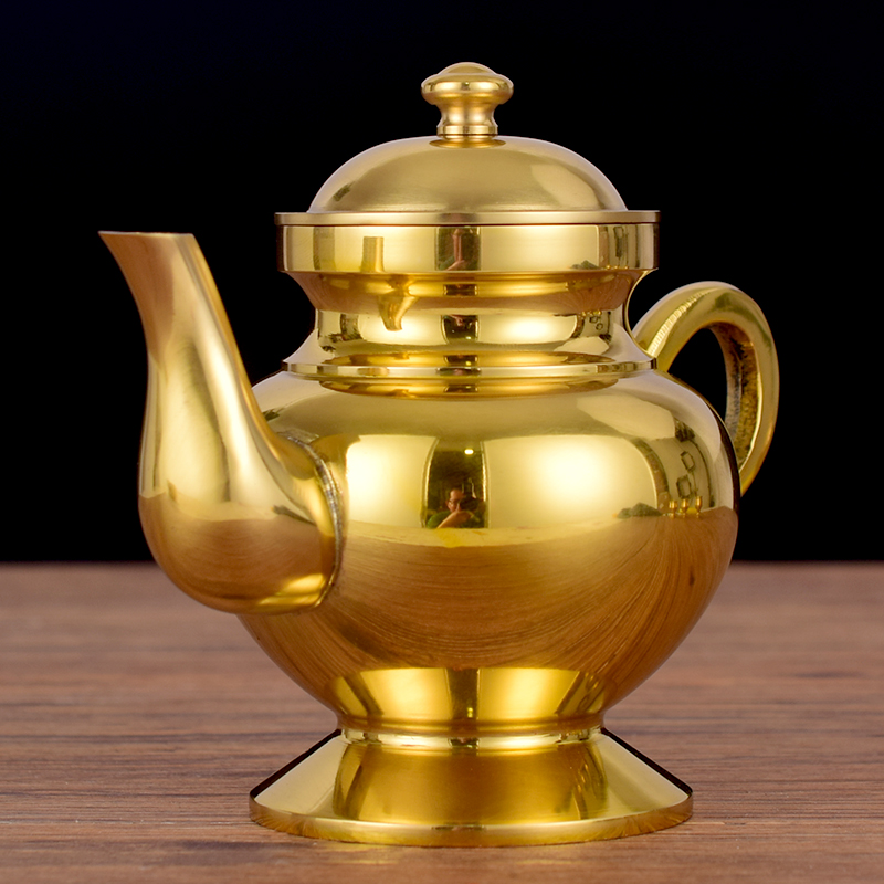 供奉拜神黄铜酒壶茶壶