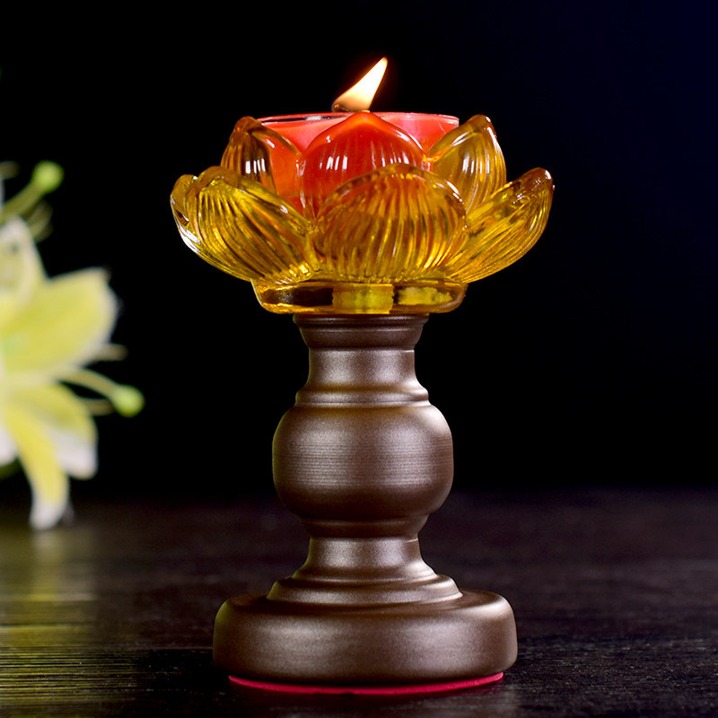 烛台酥油灯座仿琉璃供佛长明灯