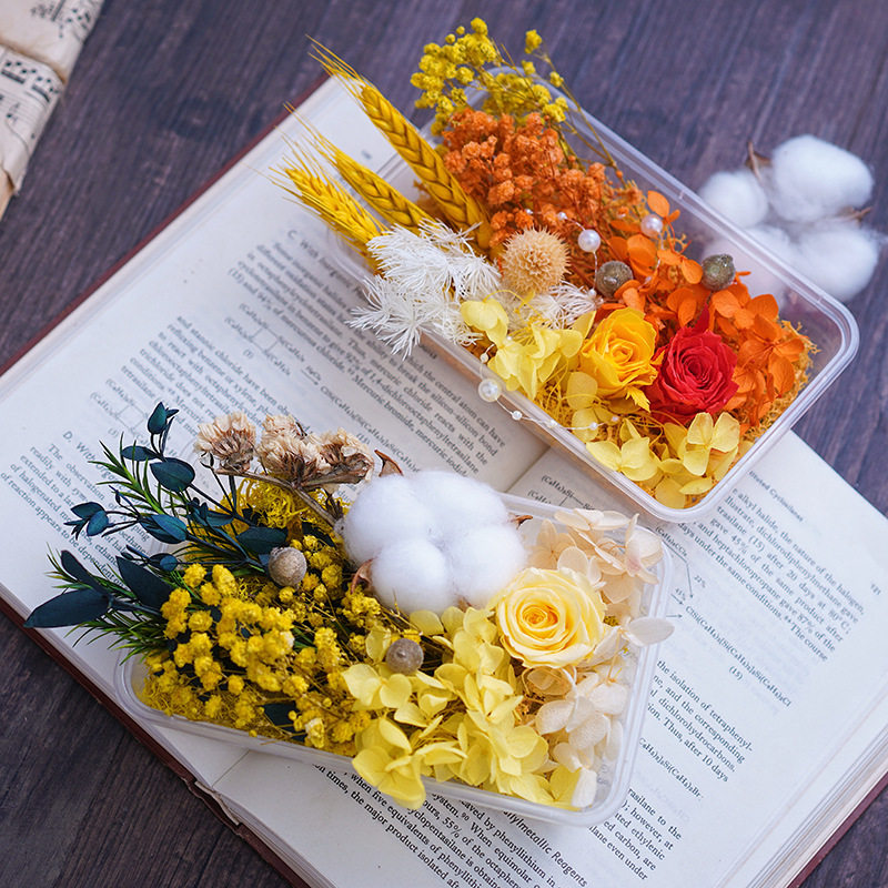 永生花玫瑰干花材料包DIY手工花坛/花箱