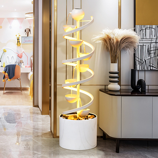 现代轻奢流水摆件循环水客厅电视柜沙发旁边落地装 饰乔迁新居礼品