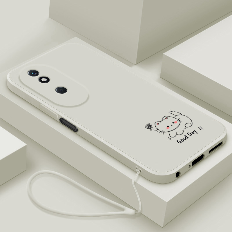 适用荣耀play8T手机壳新款华为honorPlay8tpro液态硅胶保护套play7t镜头全包防摔7tpro软壳男女卡通线条小猫