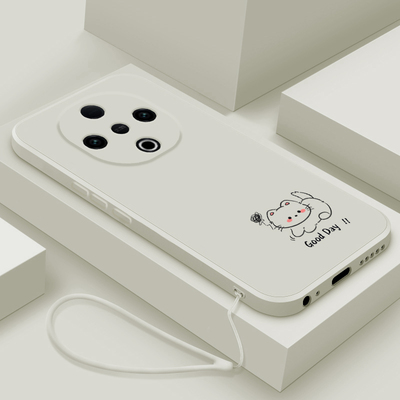 适用vivoy300手机壳新款vivo y300pro液态硅胶y300por+保护套y300t镜头全包防摔y300i软壳男女卡通线条小猫