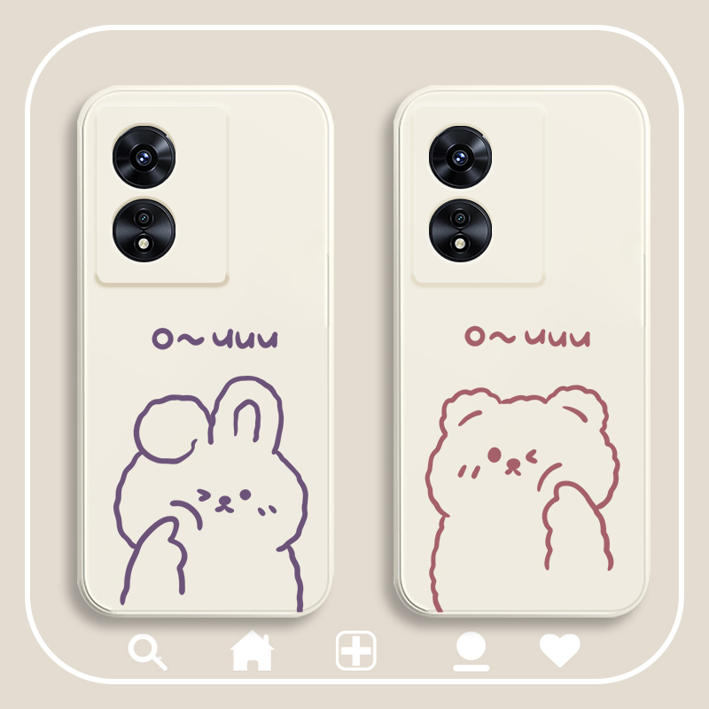 简约ou小兔熊情侣手机壳