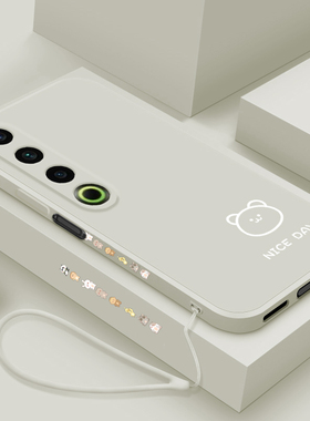 适用魅族21pro手机壳新款Meizu21液态硅胶保护套男女情侣M481SQ镜头全包防摔por卡通线条小熊软外壳个性Ai潮