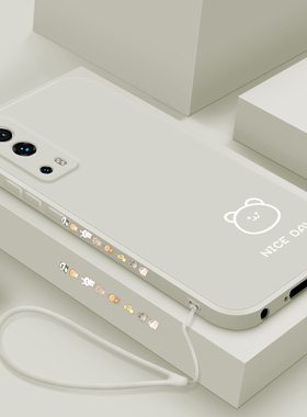 vivoiqooz3手机壳简画熊和兔适用于IQOOZ1直边液态硅胶爱酷z1x保护壳创意高档全包软壳网红超薄防摔男女潮