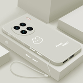 防摔软壳pr0十简约个性 适用vivox90手机壳新款 x90pro液态硅胶保护套viv0男女生x90s全包边x90pro 外壳开心兔