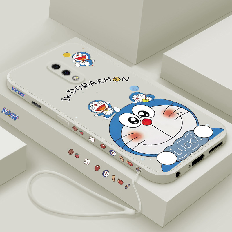 适用一加7手机壳新款oneplus7T液态硅胶保护套男女生高级1+7pro镜头全包防摔por十网红7Tpro软外壳卡通机器猫