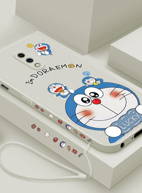 适用一加7手机壳新款oneplus7T液态硅胶保护套男女生高级1+7pro镜头全包防摔por十网红7Tpro软外壳卡通机器猫