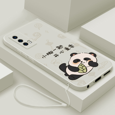 适用vivo iqooneo5手机壳5s新款5se液态硅胶保护套活力版iq00neo3镜头全包neo855防摔软壳男女生卡通翘脚熊猫
