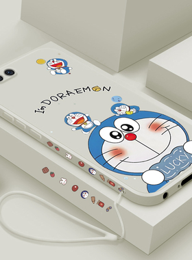 适用小米note3手机壳新款xiaomi6液态硅胶保护套六男女生小米6X镜头全包防摔5x个性创意简约软外壳卡通机器猫