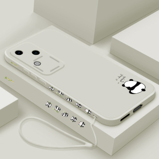 适用vivos18手机壳新款 创意viv0简约外壳熊猫 s18pro液态硅胶保护套por男女生S18e镜头全包防摔软壳V2323A个性