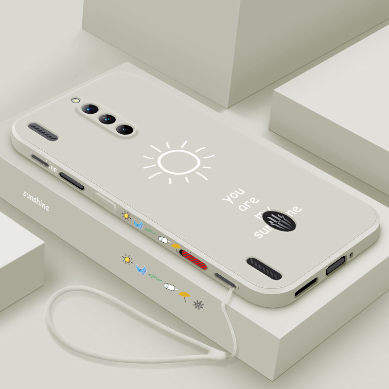 适用努比亚红魔8pro十手机壳液态硅胶新款简约小太阳红魔8pro+保护套nubia个性创意男潮NX729J全包防摔软外壳