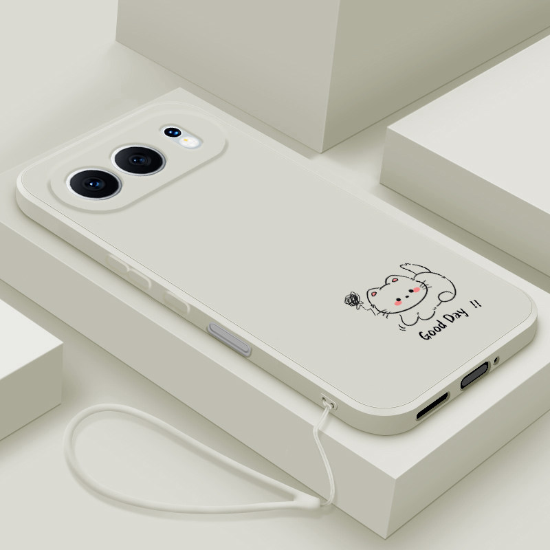 适用荣耀500手机壳新品华为honor500pro液态硅胶软壳MEP-AN00镜头全包防摔保护套MEY男女生简约卡通线条小猫