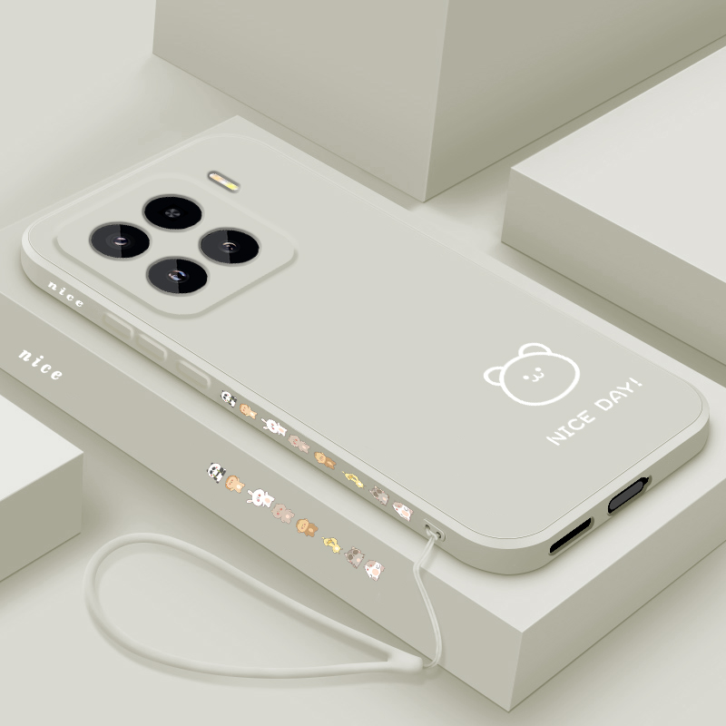 适用小米15手机壳新款xiaomi 15pro液态硅胶保护套15spro镜头全包15ultra防摔软壳pr0男女情侣款卡通线条小熊