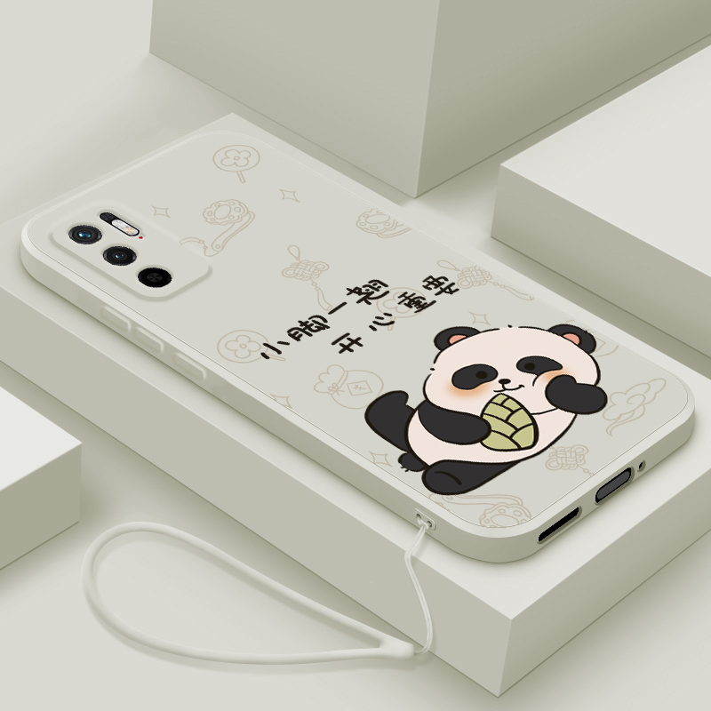 适用红米note10pro手机壳新款小米redmiNote10液态硅胶保护套5G男女note9镜头全包pro防摔4G软壳por翘脚熊猫