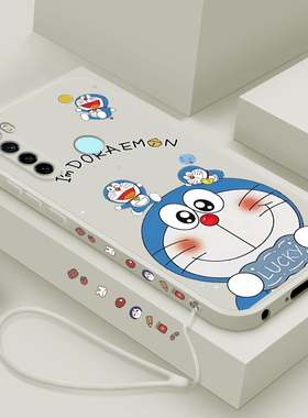 适用红米note8手机壳新款小米redmiNote8pro液态硅胶保护套男女生note7镜头全包7pro防摔软外壳pr0卡通机器猫