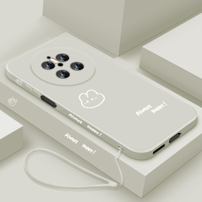 适用华为mate70手机壳新款mate70pro优享版液态硅胶软壳meta70pro+镜头全包防摔保护套Air男女情侣卡通开心兔