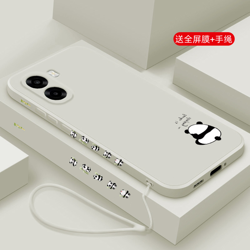适用oppoA6s手机壳新款oppo A6i+液态磨砂硅胶保护套A6c镜头全包A6v防摔超薄软壳男女生网红个性创意卡通熊猫