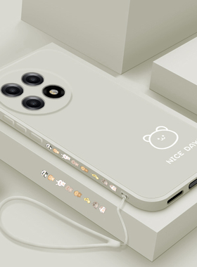 适用一加Ace5手机壳新款oneplusAce5pro液态硅胶保护套1+ace5镜头全包防摔软壳por男女情侣款pr0卡通线条小熊