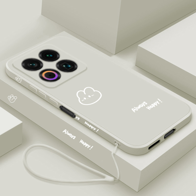 适用魅族22手机壳新款Meizu22液态硅胶保护套MZ22镜头全包防摔软壳M582Q男女情侣网红创意卡通可爱外壳开心兔